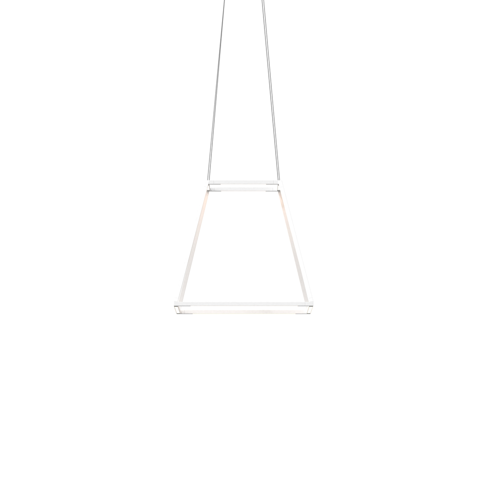 Z-Bar Pendant Rise Small Square, Soft Warm, Matte White, 18" x 18" x 17"