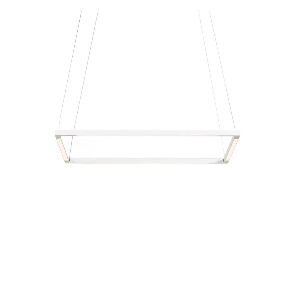 Z-Bar Pendant Small Square, Soft Warm, Matte White, 18" x 18"