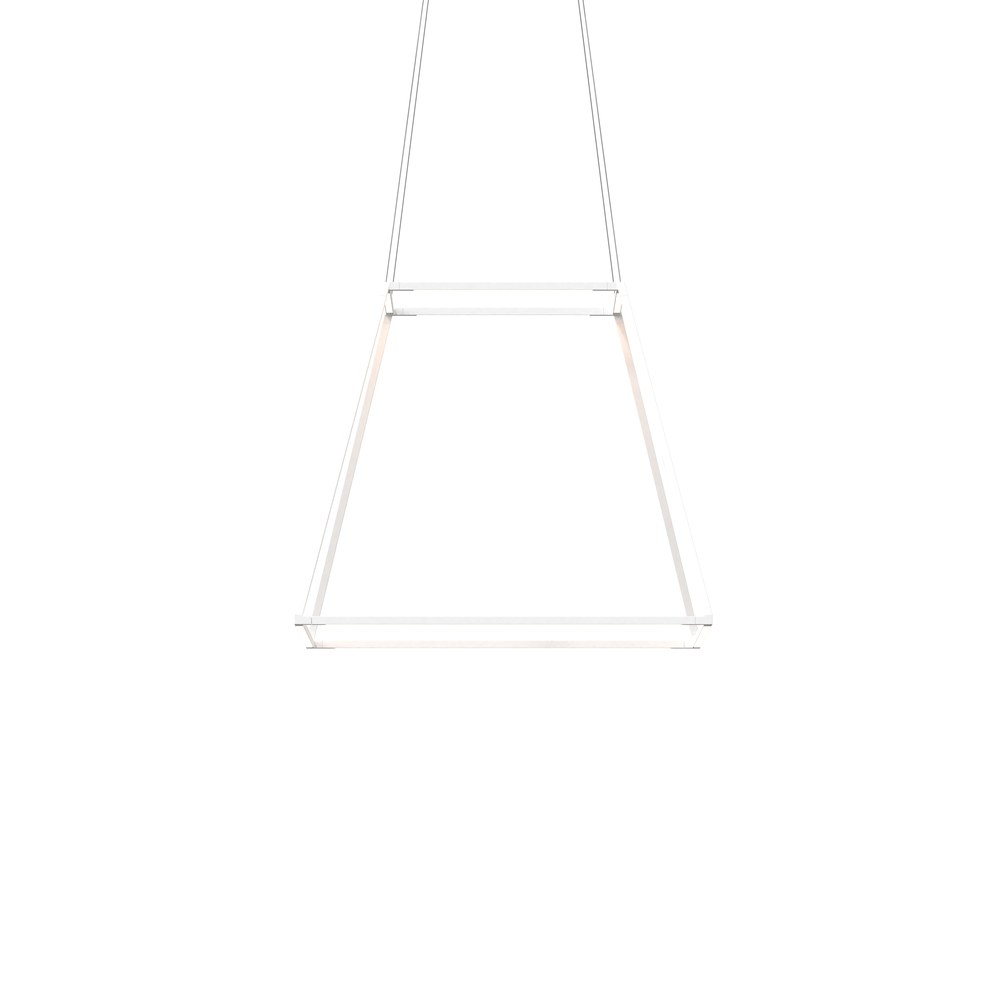 Z-Bar Pendant Rise Medium Square, Soft Warm, Matte White, 26" x 26" x 22"