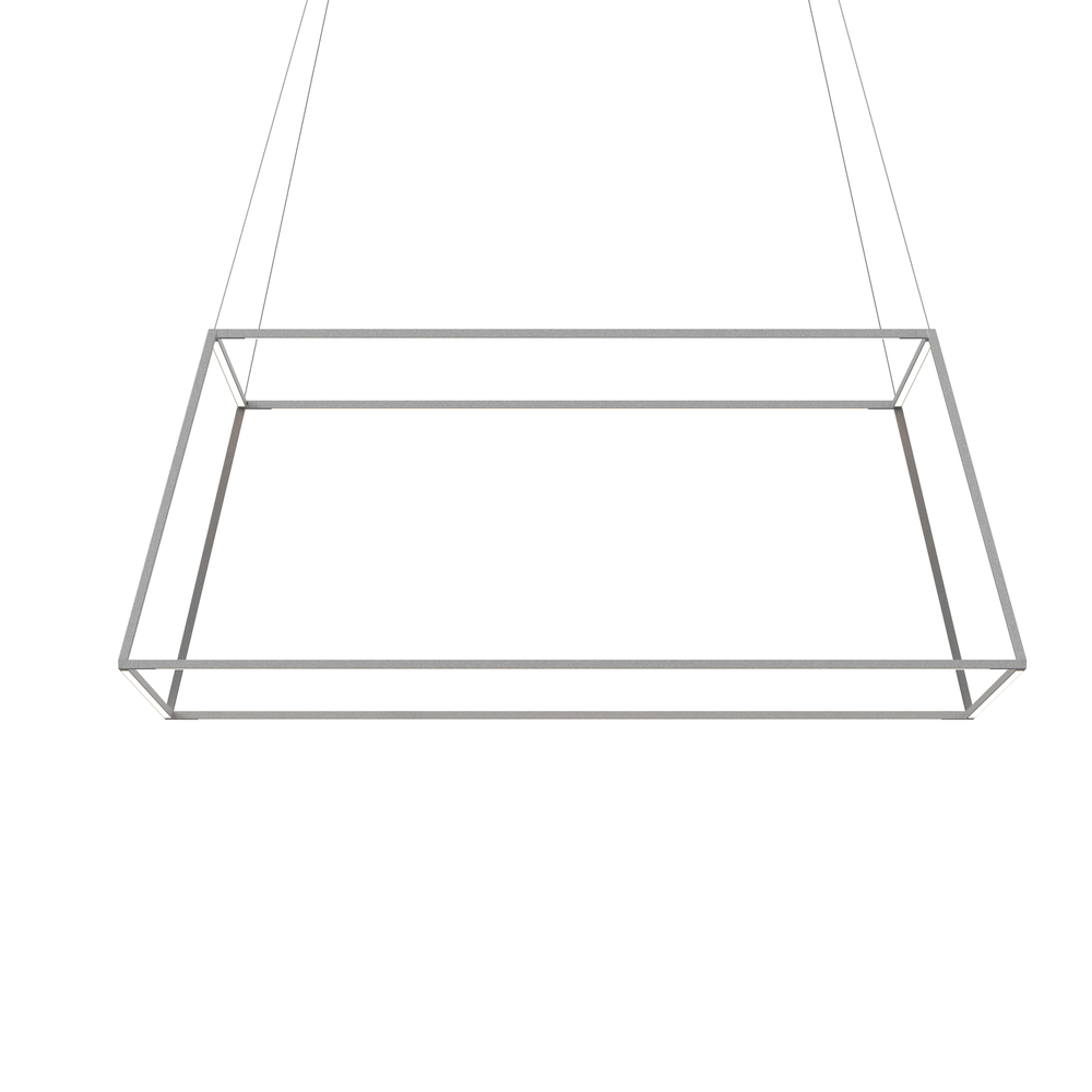 Z-Bar Pendant Rise Large Square, Soft Warm, Silver, 51" x 51" x 20"