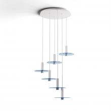 Koncept Inc CMP-C6-S-06-MWT+GBLU9 - Combi Pendant 6" Circular 6 Combo Matte White with Matte White Canopy