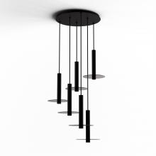 Koncept Inc CMP-C6-S-12-MTB+GDGY9 - Combi Pendant 12" Circular 6 Combo Matte Black with Matte Black Canopy