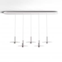 Koncept Inc CMP-L5-S-06-MWT+GCLR9 - Combi Pendant 6" Linear 5 Combo Matte White with Matte White Canopy