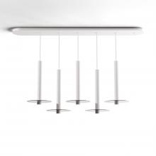 Koncept Inc CMP-L5-S-16-MWT+GDGY9 - Combi Pendant 16" Linear 5 Combo Matte White with Matte White Canopy