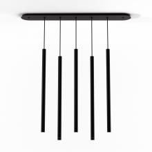 Koncept Inc CMP-L5-S-36-MTB - Combi Pendant 36" Linear 5 Combo Matte Black with Matte Black Canopy