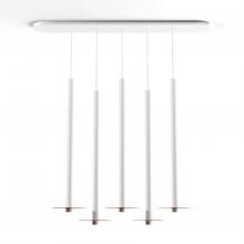 Koncept Inc CMP-L5-S-36-MWT+GTEA9 - Combi Pendant 36" Linear 5 Combo Matte White with Matte White Canopy