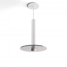 Koncept Inc CMP-S1-S-12-MWT+GDGY9 - Combi Pendant 12" Single Unit Matte White with Matte White Canopy, 9" glass plate (Dark Grey