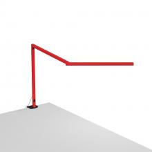 Koncept Inc ZBD3100-W-MRD-2CL - Z-Bar Mini Desk Lamp Gen 4 (Warm Light; Matte Red) with Desk Clamp (Matte Black)