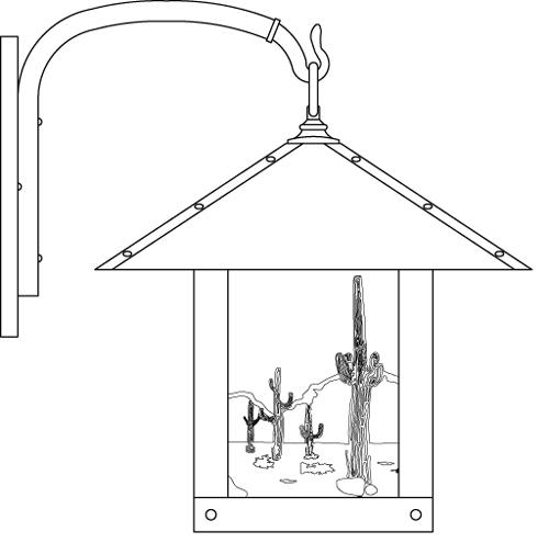 16" timber ridge wall bracket with cactus  filigree