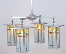 Arroyo Craftsman FCH-9L/4Y-RC - 9" franklin long body 4 light chandelier