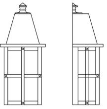 Arroyo Craftsman HW-6TN-P - 6" hartford flush wall mount