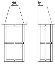 Arroyo Craftsman HW-8LGW-RC - 8" hartford long body flush wall mount