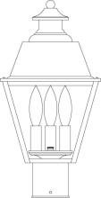 Arroyo Craftsman INP-8MRRM-P - 8" inverness post mount with metal roof