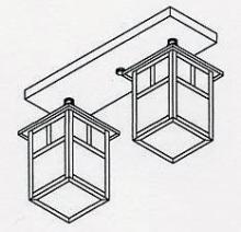 Arroyo Craftsman MCM-5/2TF-S - 5" mission 2 light ceiling mount with T-bar overlay