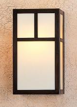 Arroyo Craftsman MS-12AGW-BK - 12" mission sconce with classic arch overlay