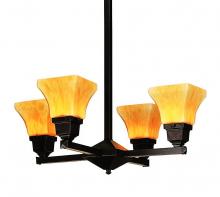 Arroyo Craftsman RCH-4U-BK - ruskin 4 light chandelier - shades up