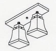 Arroyo Craftsman RCM-2-BZ - ruskin 2 light ceiling mount