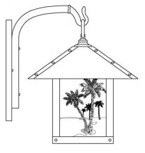 Arroyo Craftsman TRB-12PTGW-VP - 12" timber ridge wall bracket with palm tree filigree