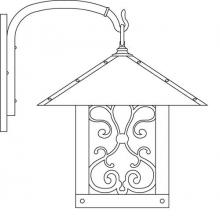 Arroyo Craftsman TRB-16ASF-P - 16" timber ridge wall bracket with ashbury  filigree