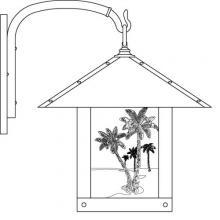 Arroyo Craftsman TRB-16PTF-MB - 16" timber ridge wall bracket with palm tree  filigree