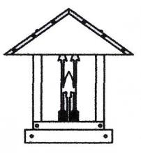 Arroyo Craftsman TRC-12AROF-BK - 12" timber ridge column mount with arrow filigree