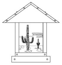 Arroyo Craftsman TRC-12CTGW-RB - 12" timber ridge column mount with cactus  filigree