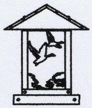 Arroyo Craftsman TRC-9GSCS-BK - 9" timber ridge column mount with goose filigree