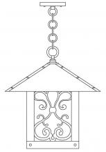 Arroyo Craftsman TRH-16ASOF-BZ - 16" timber ridge pendant with ashbury  filigree