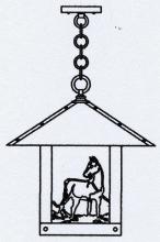 Arroyo Craftsman TRH-16HSCS-BZ - 16" timber ridge pendant with horse filigree