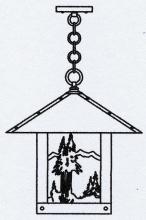 Arroyo Craftsman TRH-16MNWO-BZ - 16" timber ridge pendant with mountain filigree