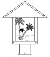 Arroyo Craftsman TRP-12PTGW-MB - 12" timber ridge post mount with palm tree  filigree