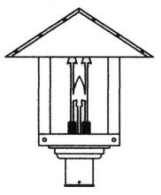 Arroyo Craftsman TRP-16ARF-P - 16" timber ridge post mount with arrow filigree