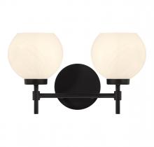 Lighting One US V6-L8-9621-2-BK - Hannah 2-Light Bathroom Vanity Light in Matte Black