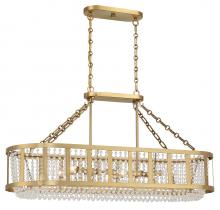 Lighting One US V6-L1-3200-6-322 - Mancini 6-Light Linear Chandelier in Warm Brass