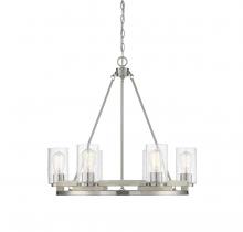 Lighting One US V6-L1-7600-6-165 - Lynwood 6-Light Chandelier in Satin Nickel with Greywood