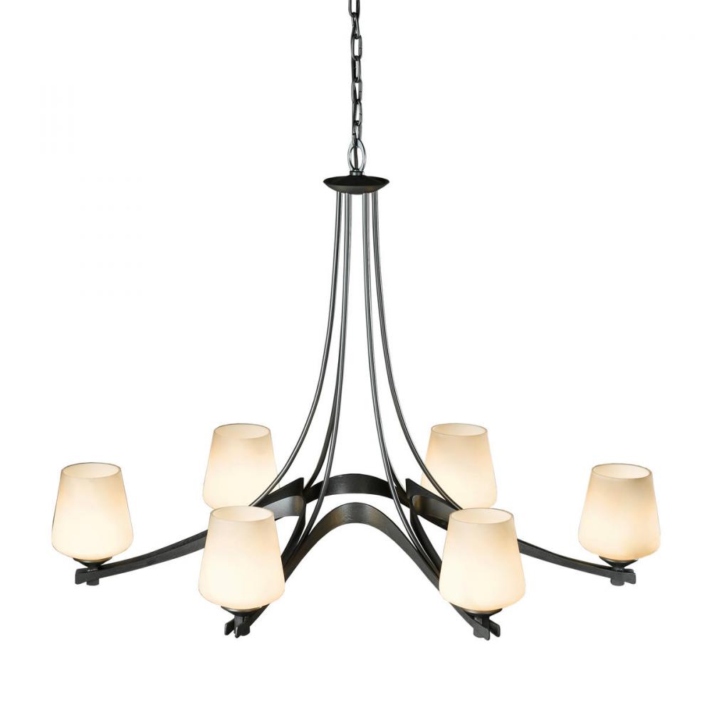 Oval Ribbon 6 Arm Chandelier