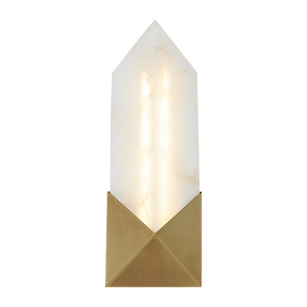 Caesar 12-in Vintage Brass/Alabaster LED Wall/Vanity