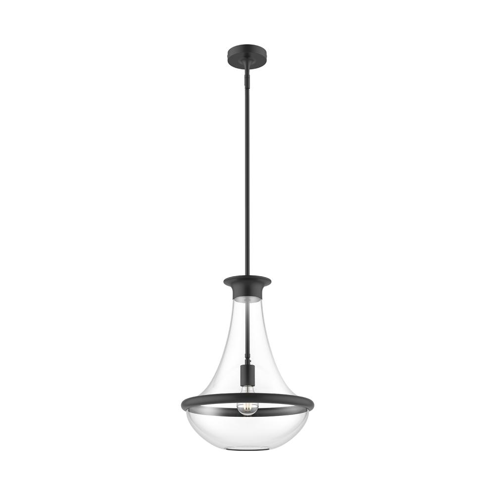 Marcel 10-in Matte Black 1 Light Pendant