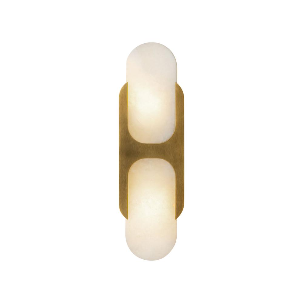 Odin 14-in Vintage Brass/Alabaster Socket Wall Vanity