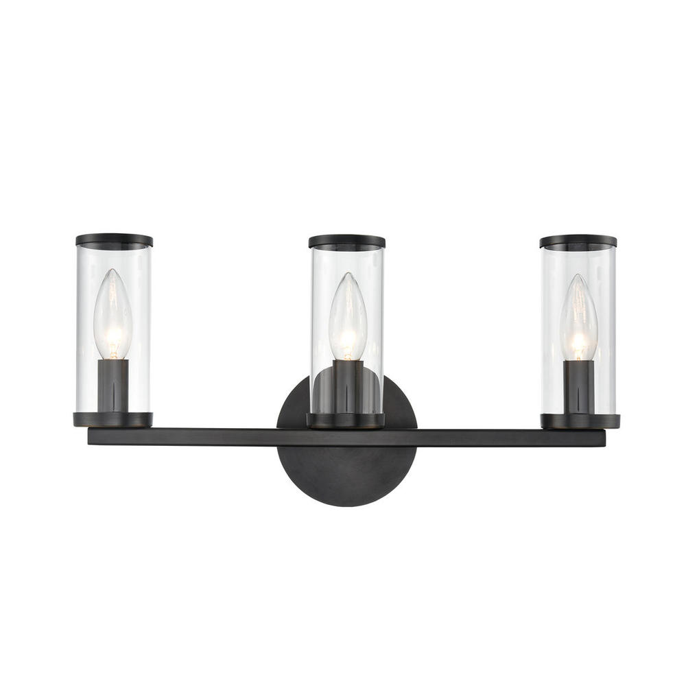 Revolve Clear Glass/Urban Bronze 3 Lights Wall/Vanity