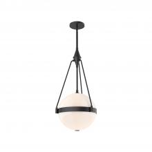 Alora Lighting PD406414MBGO - Harmony 14-in Matte Black/Glossy Opal Glass 3 Lights Pendant