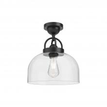 Alora Lighting SF461101MB - Lancaster 12-in Matte Black 1 Light Semi Flush Mount