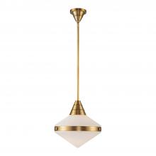 Alora Lighting PD348114VBOP - Willard 14-in Vintage Brass/Opal Matte Glass 1 Light Pendant