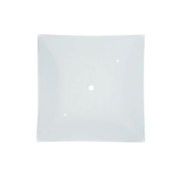 14 Inch Square Glass Lamp Shade; White Finish