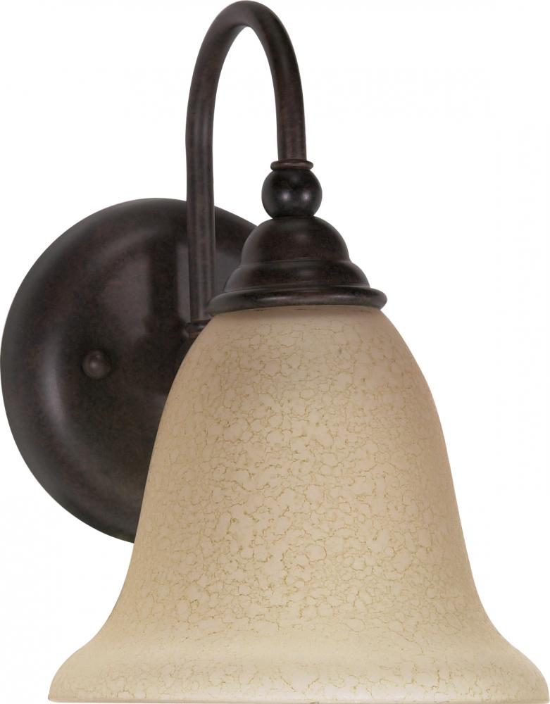 1-Light 7" Wall Mounted Vanity Light Fixture in Old Bronze Finish with Amber Water Glass