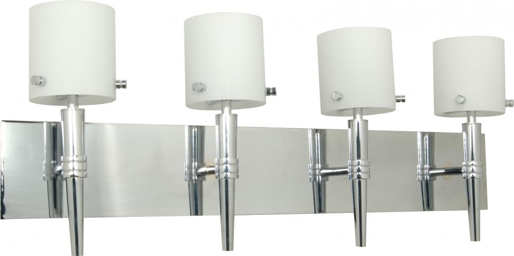 Jet - 4 Light - Halogen Wall - Vanity with Satin White Glass -Lamps Included