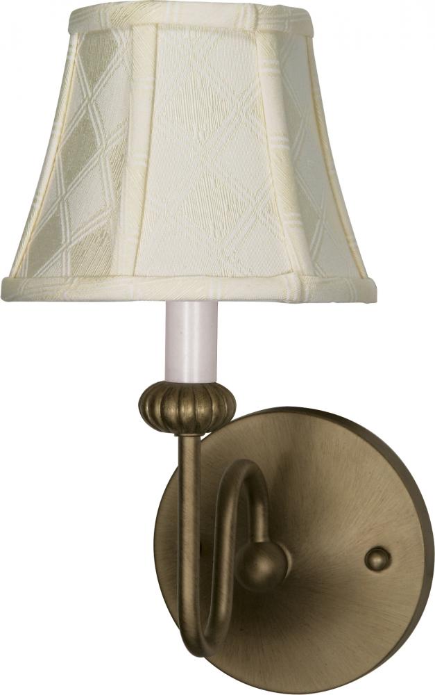 1-Light 6" Wall Sconce in Flemish Gold Finish with Ecru Diamond Shades