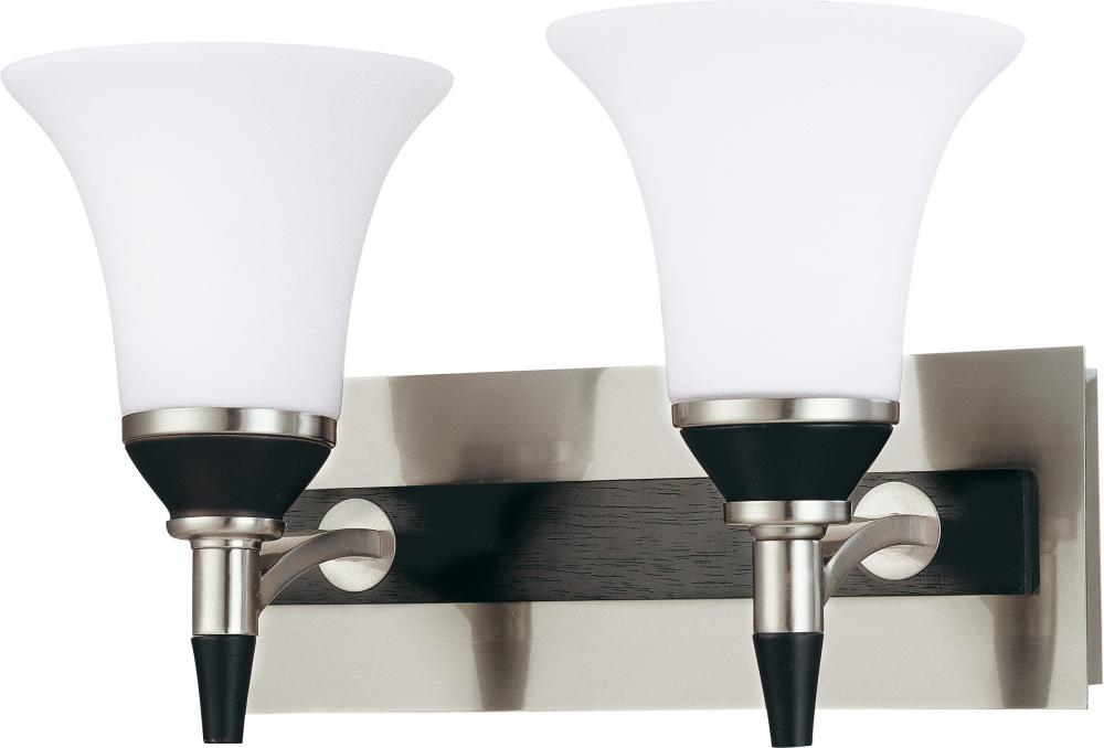 Keen; 2 Light; Vanity with Satin White Glass