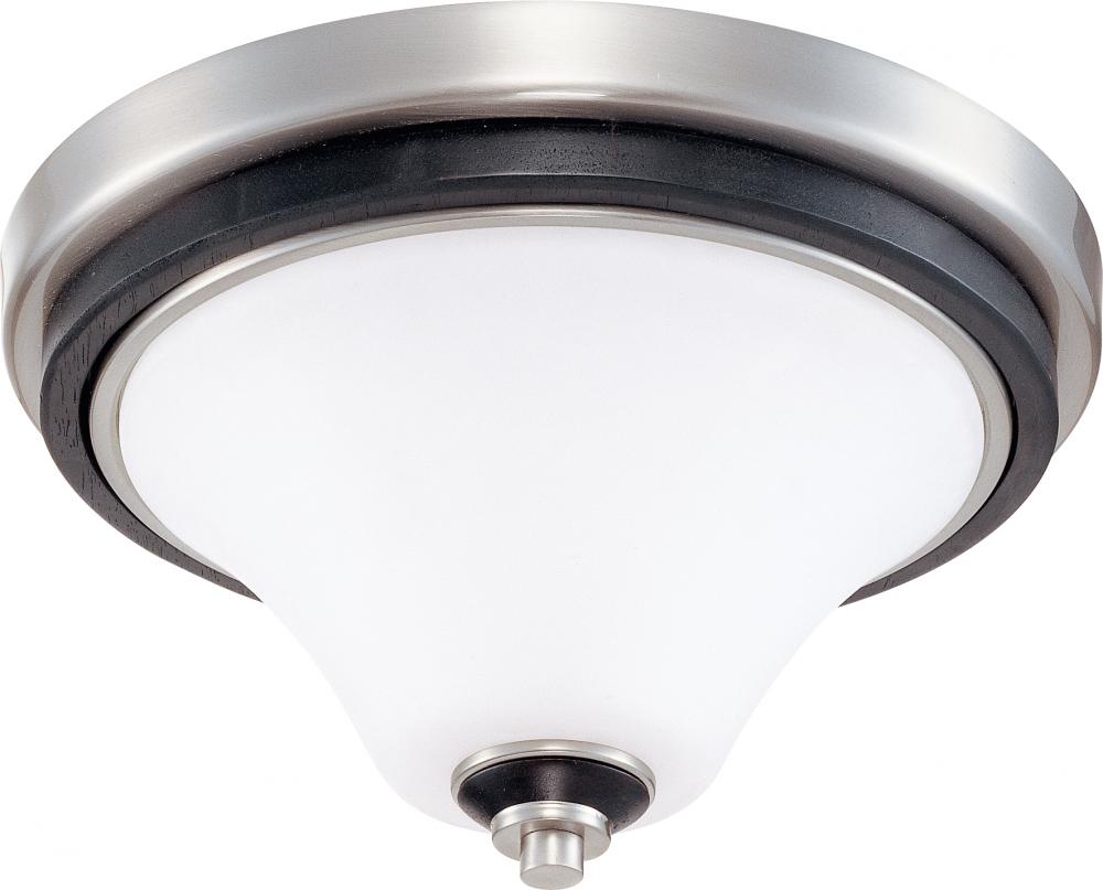 Keen ES; 1 Light; 11 in.; Flush Dome with Satin White Glass; Lamp Included