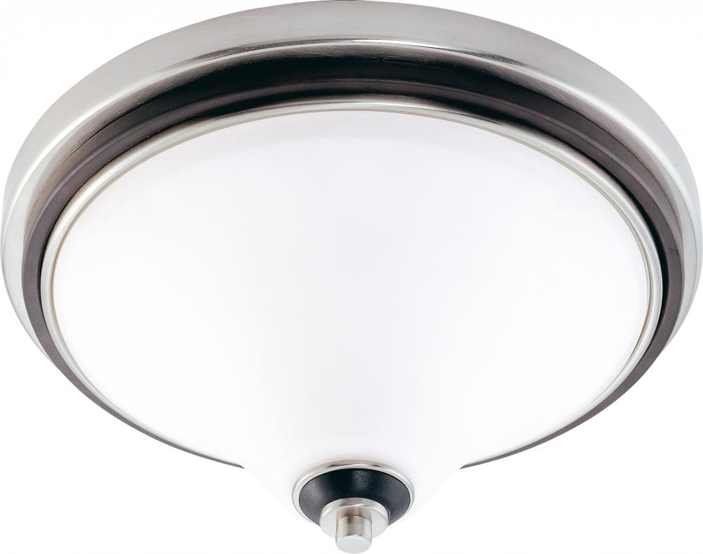 Keen ES; 2 Light; 15 in.; Flush Dome with Satin White Glass; Lamp Included